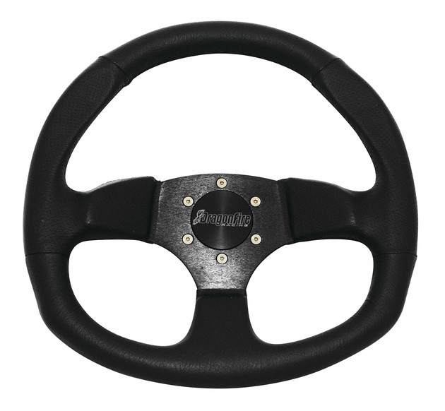 DragonFire D-Shaped UTV Steering Wheel 6-Bolt Vinyl/Black