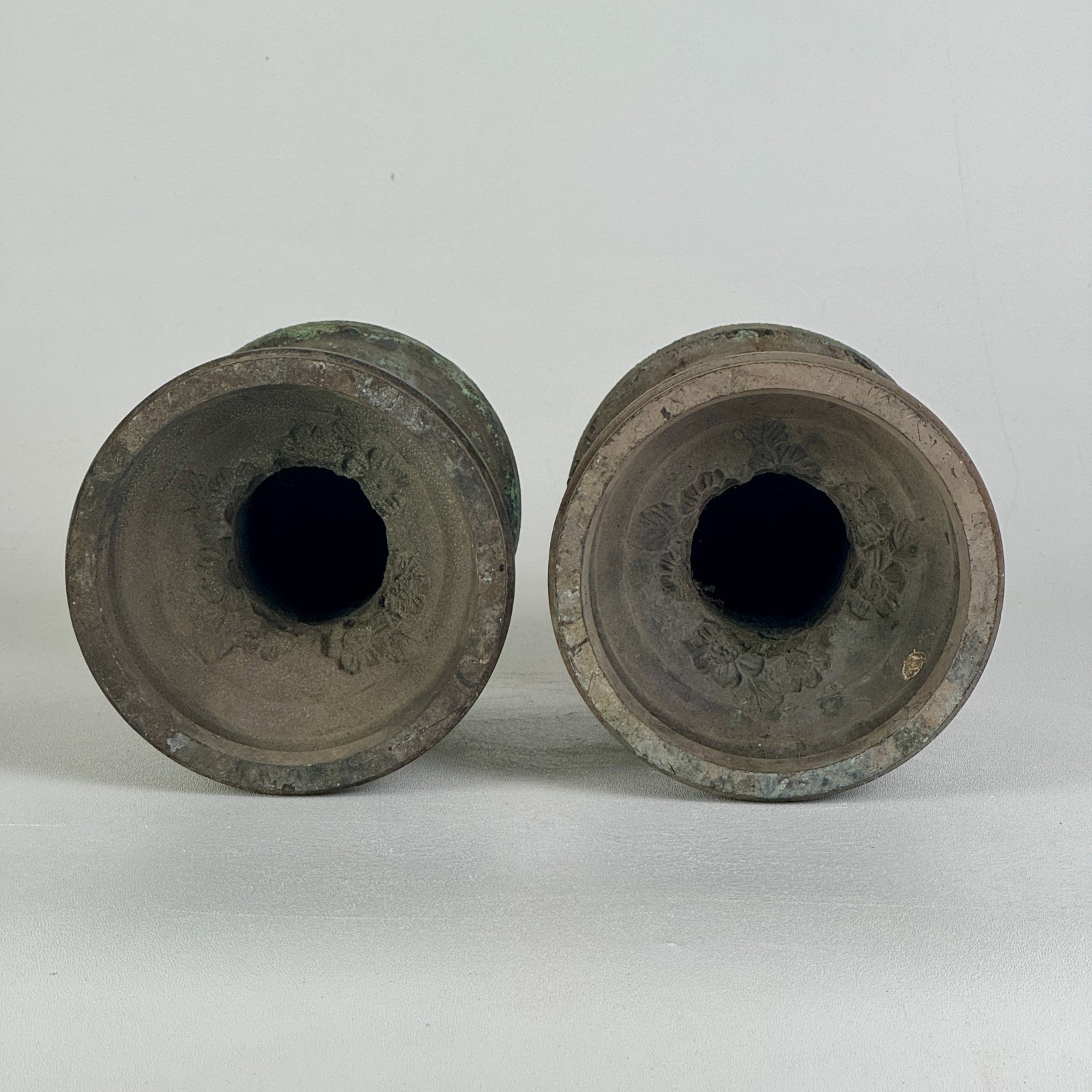 Antique Pair of Unidentified Bronze Architecturally Salvaged Decor Elements