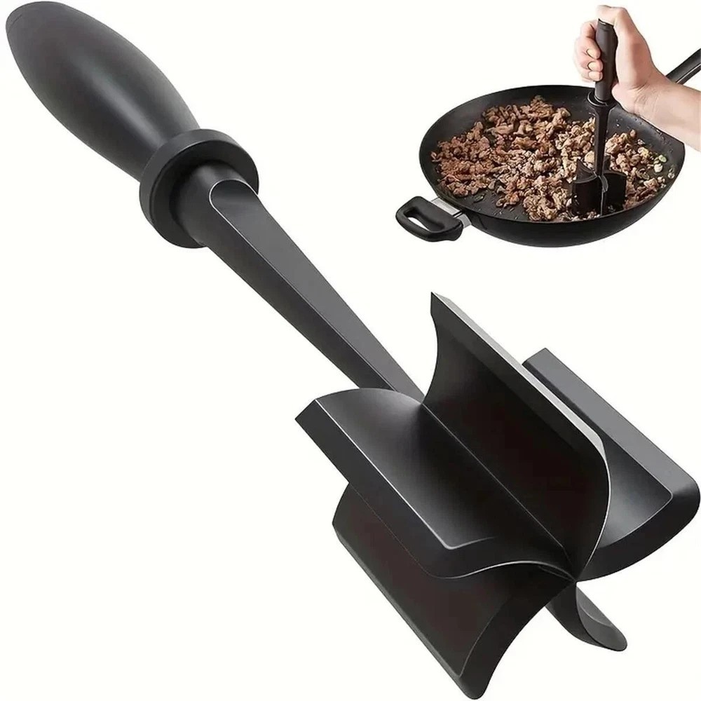 Pampered Chef Mix Chop Meat Chopper Black Nylon Crumble Mixer Mashers