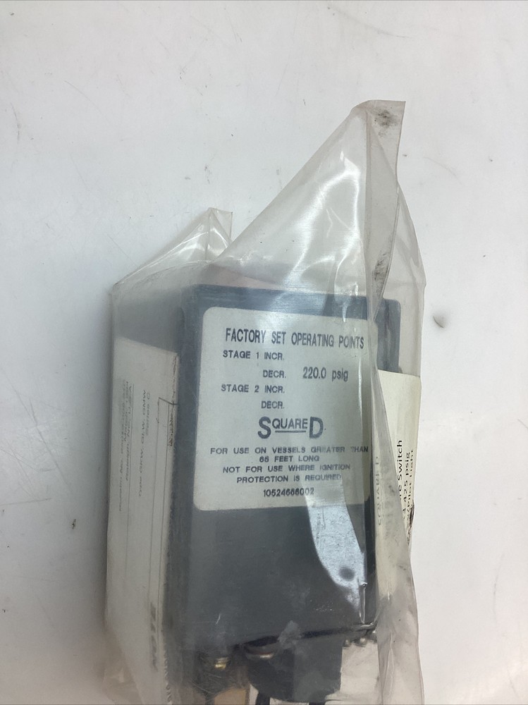 Square D Pressure Switch W/ Pilot Light 9012 GLW-1 NEW