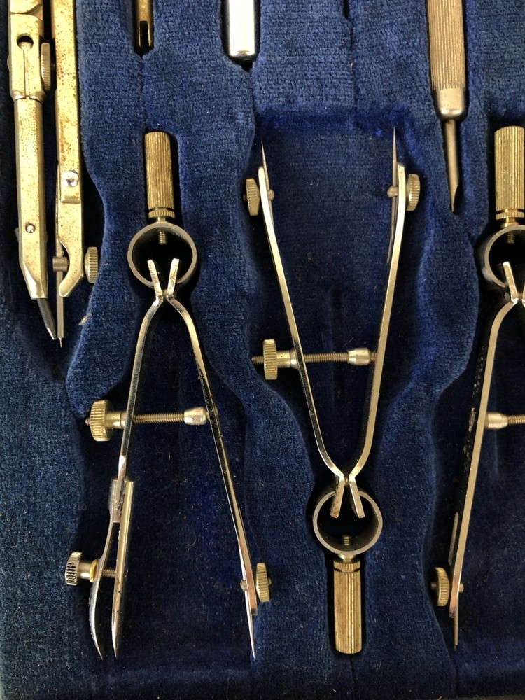 Vintage Dietzgen Drafting Tool Set in Original Case