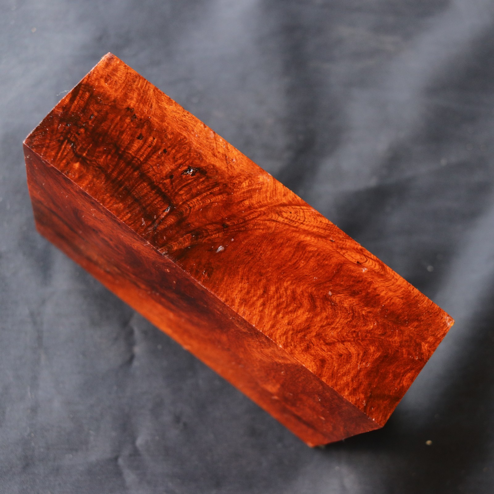 Amboyna Burl Exotic Wood Blank 90 × 148 × 40mm Knife Handle Turning Craft #676