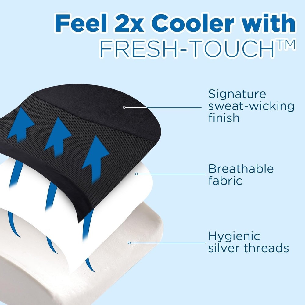 Non-Slip Memory Foam Lumbar Support Pillow - Ultimate Back Comfort Solution