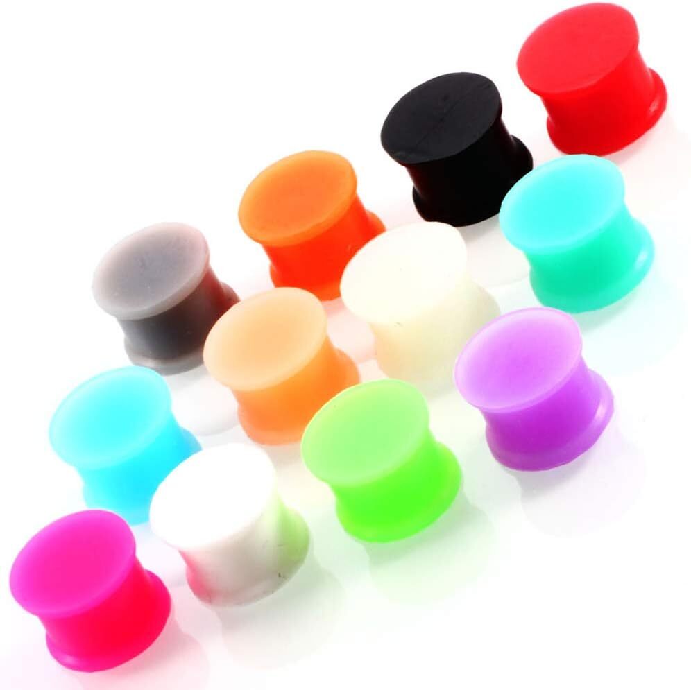10pcs Random Silicone Plugs Ear Gauges Stretching Kit Solid Expander Tunnels