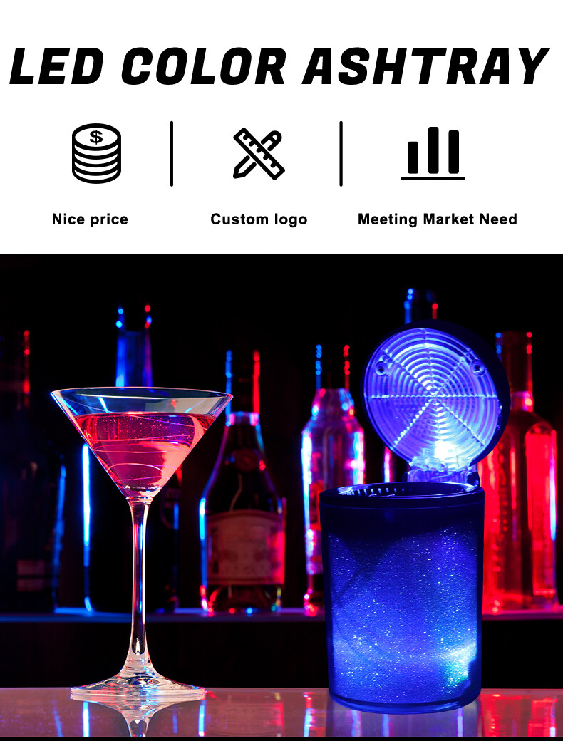 Car Ashtrays LED Light Multi-Function Portable Ashtray Colorful with Air Vent US