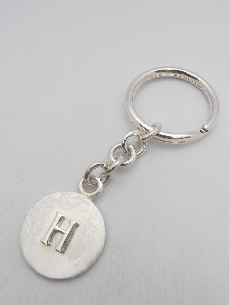 Letter Keychain - H - 925 Silver - Initial - Alphabet - Breeze -