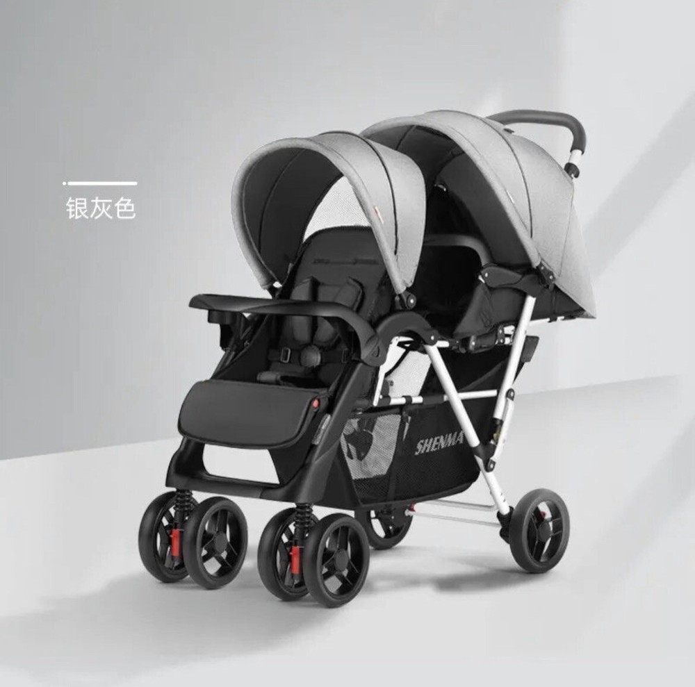 Double Stroller Folding Portable Twin Baby Stroller