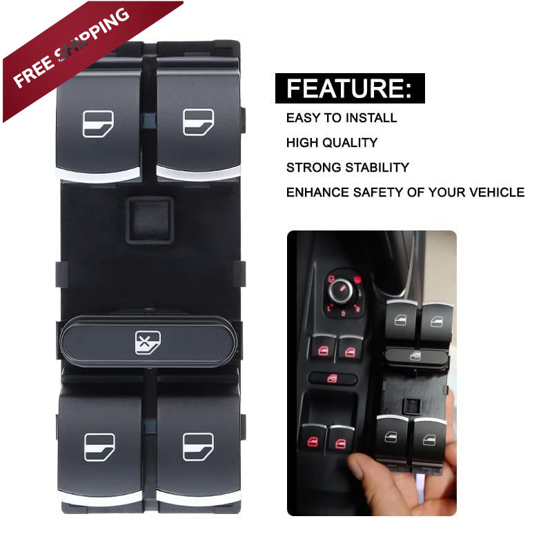 Driver Side Master Power Window Control Switch 5ND959857 Switch, Black