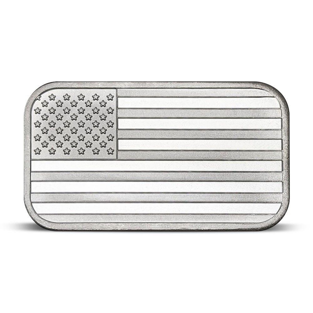 1 oz SilverTowne American Flag Silver Bar