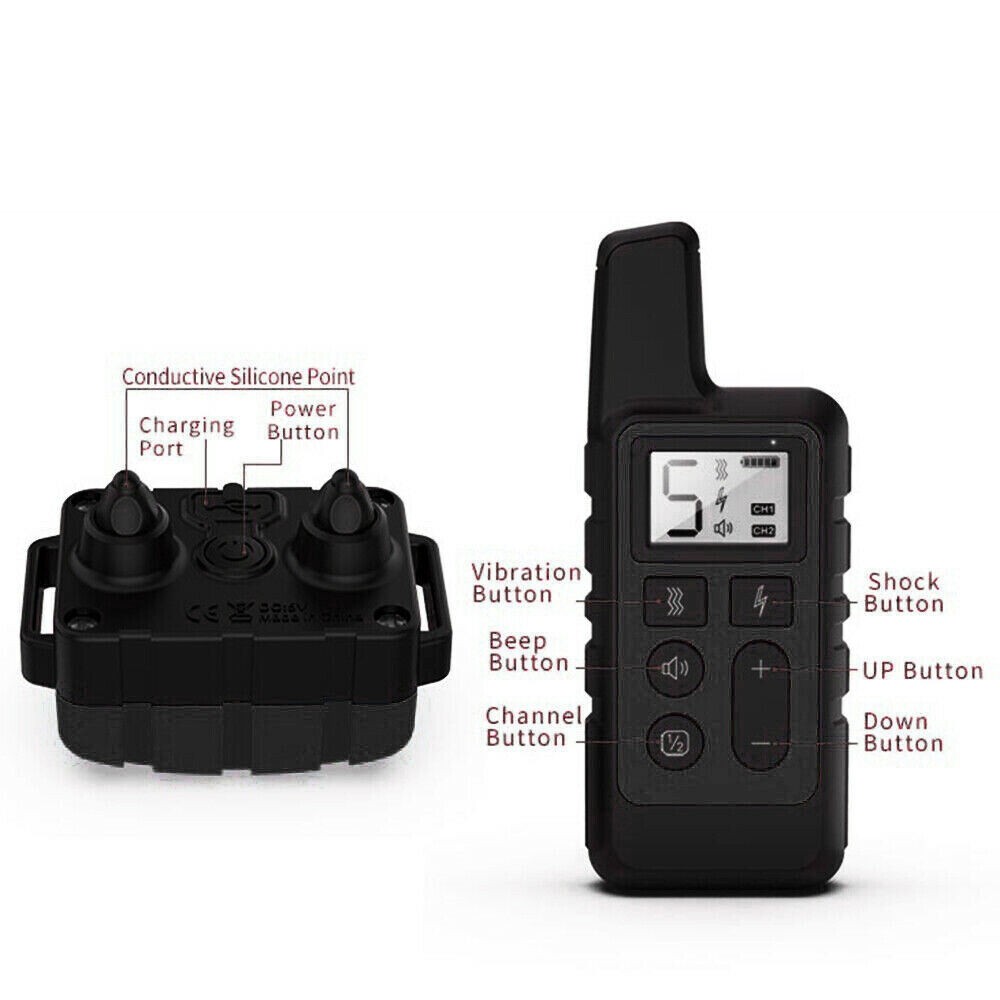 2700 FT Remote Dog Shock Training Collar Rechargeable Waterproof LCD Pet Trainer