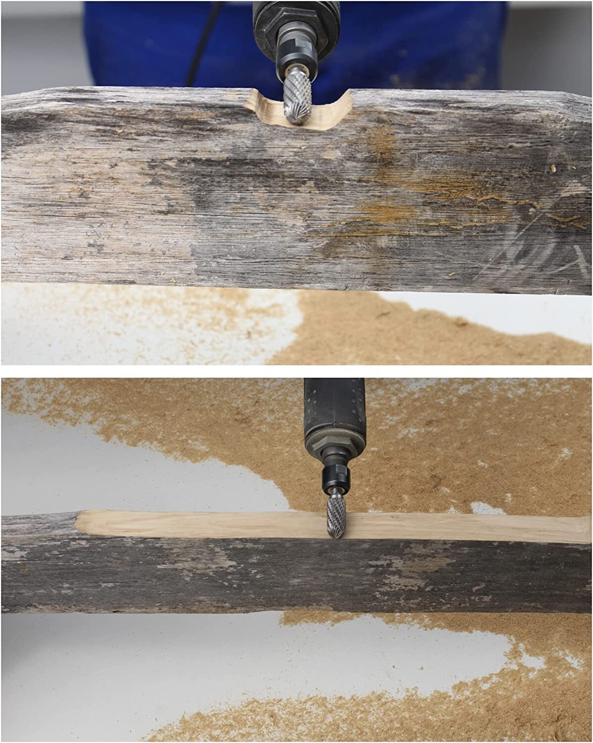 1/4'' Double Cut Tungsten Steel Carbide Rotary Burr Die Grinder Shank Bit Set US