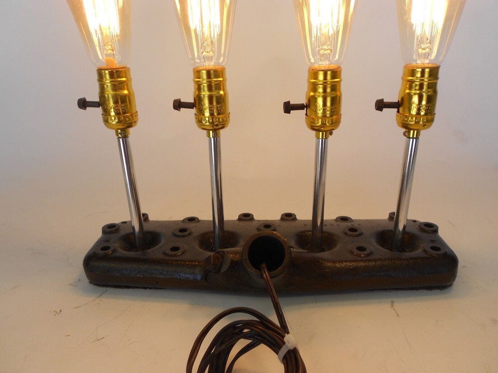 Rustic "Ford Flathead" Overhead Beam Dining Lamp