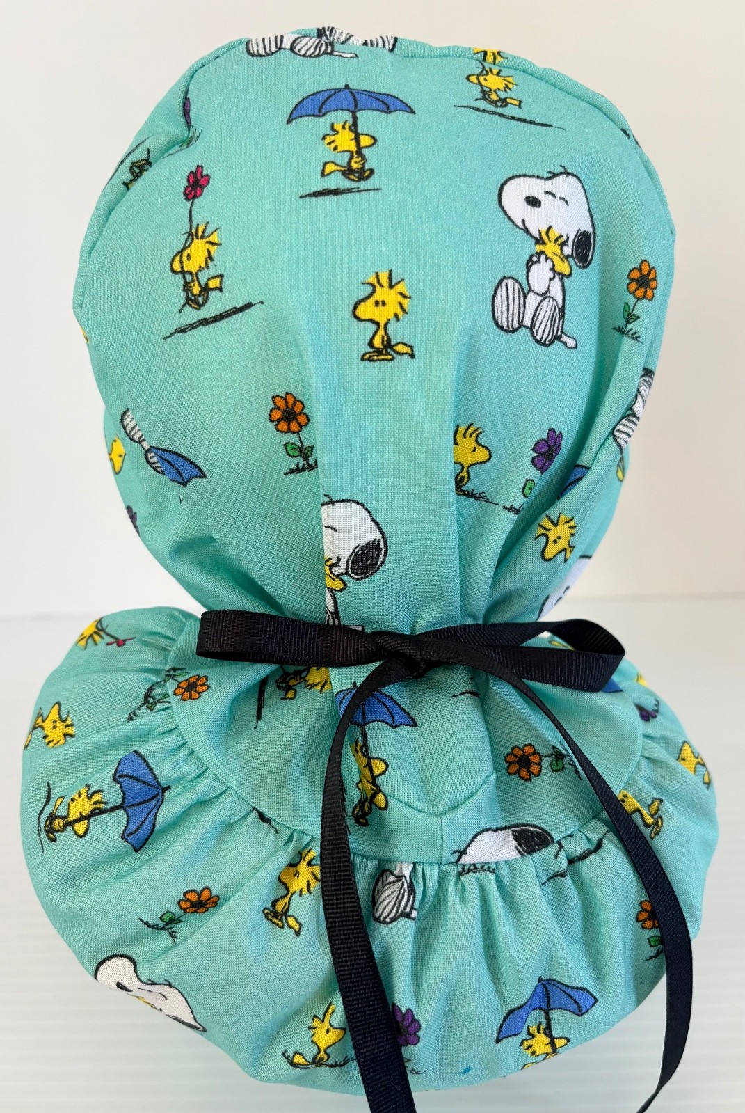 Snoopy Print Medical Ponytail Pouch Surgery Scrub Cap Chef Hat