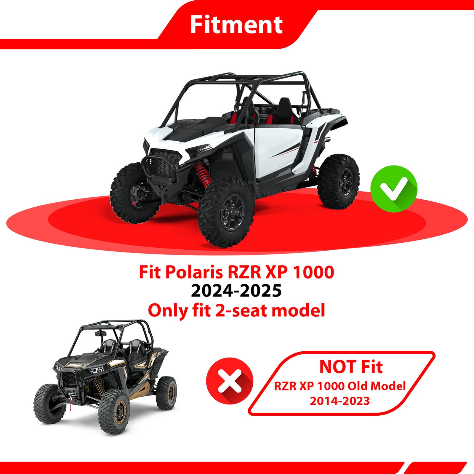 Steel Nerf Bars Rock Sliders For Polaris RZR XP 1000 2 Doors 2024-2025