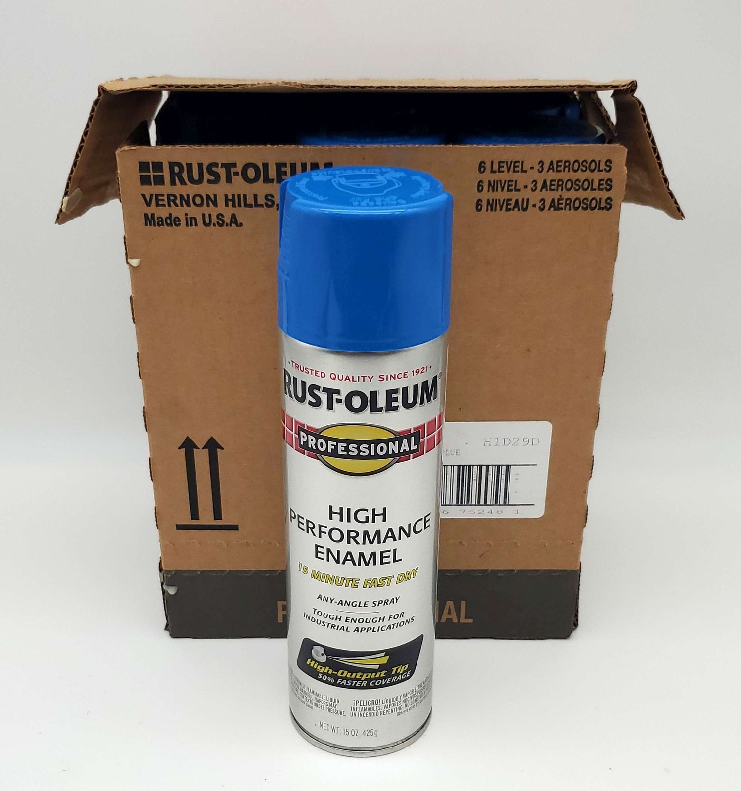 Rust-Oleum Gloss Safety Blue Enamel Spray Paint 15 Oz Pack of 6 Aerosol Cans