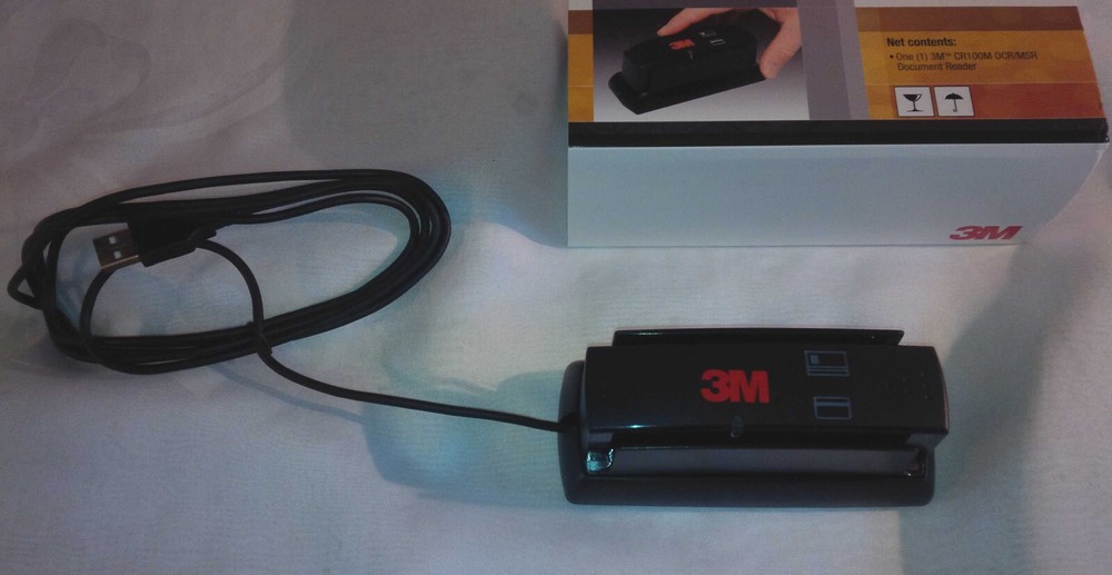 3M CR100M OCR/MSR Document Reader USB Scanner W/ Drivers & WizzForms Trial CD