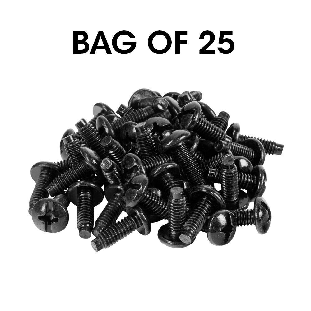 Set of 25x 10-32 Rack Screws 1/2" Long Phillips-Head Rack Mounting Screws Black