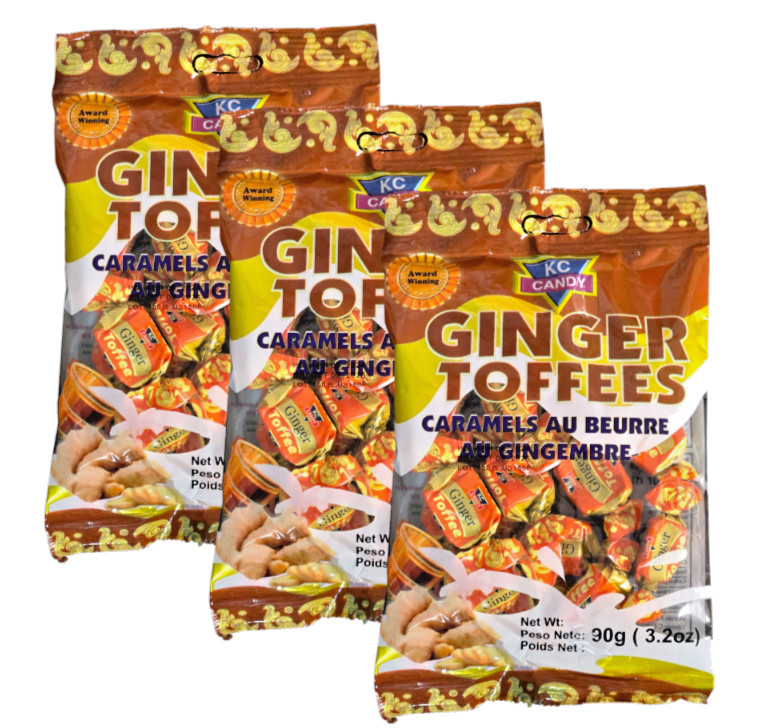 KC Candy Ginger Toffees - 3 pack - 90 g