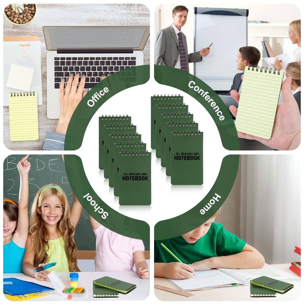 10 Pack Write In The Rain Notebook Steno Notepads, Pocket Waterproof Notepad,...