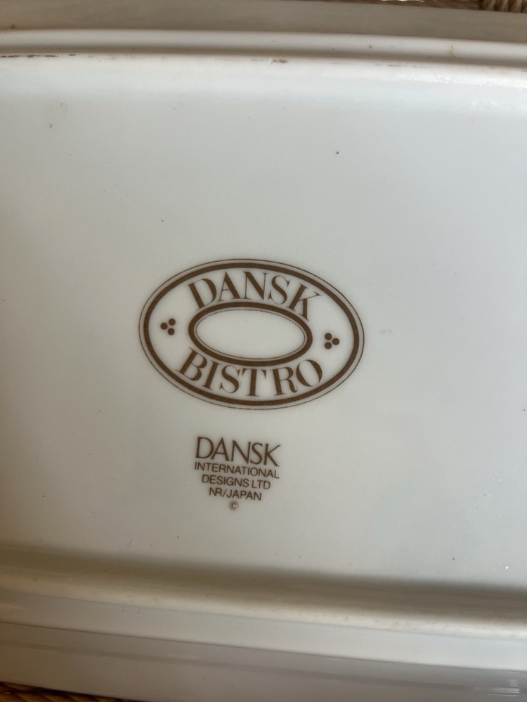 Dansk Bistro Maribo 13x8 Rectangular Baker Blue Scroll Stoneware Japan Dish