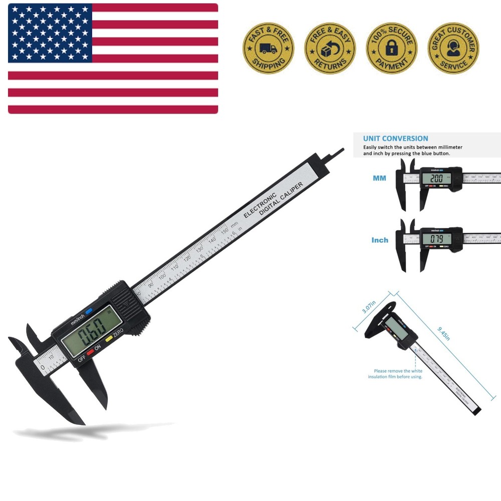 Digital Caliper, 0-6" Calipers Measuring Tool - Electronic Micrometer Caliper...