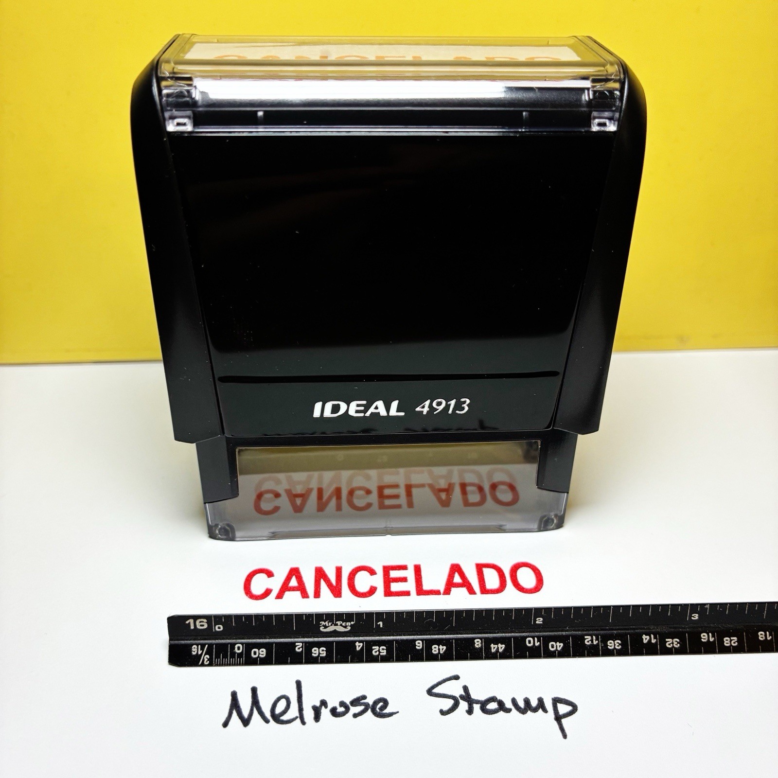 Cancelado Rubber Stamp Red Ink Self Inking Ideal 4913