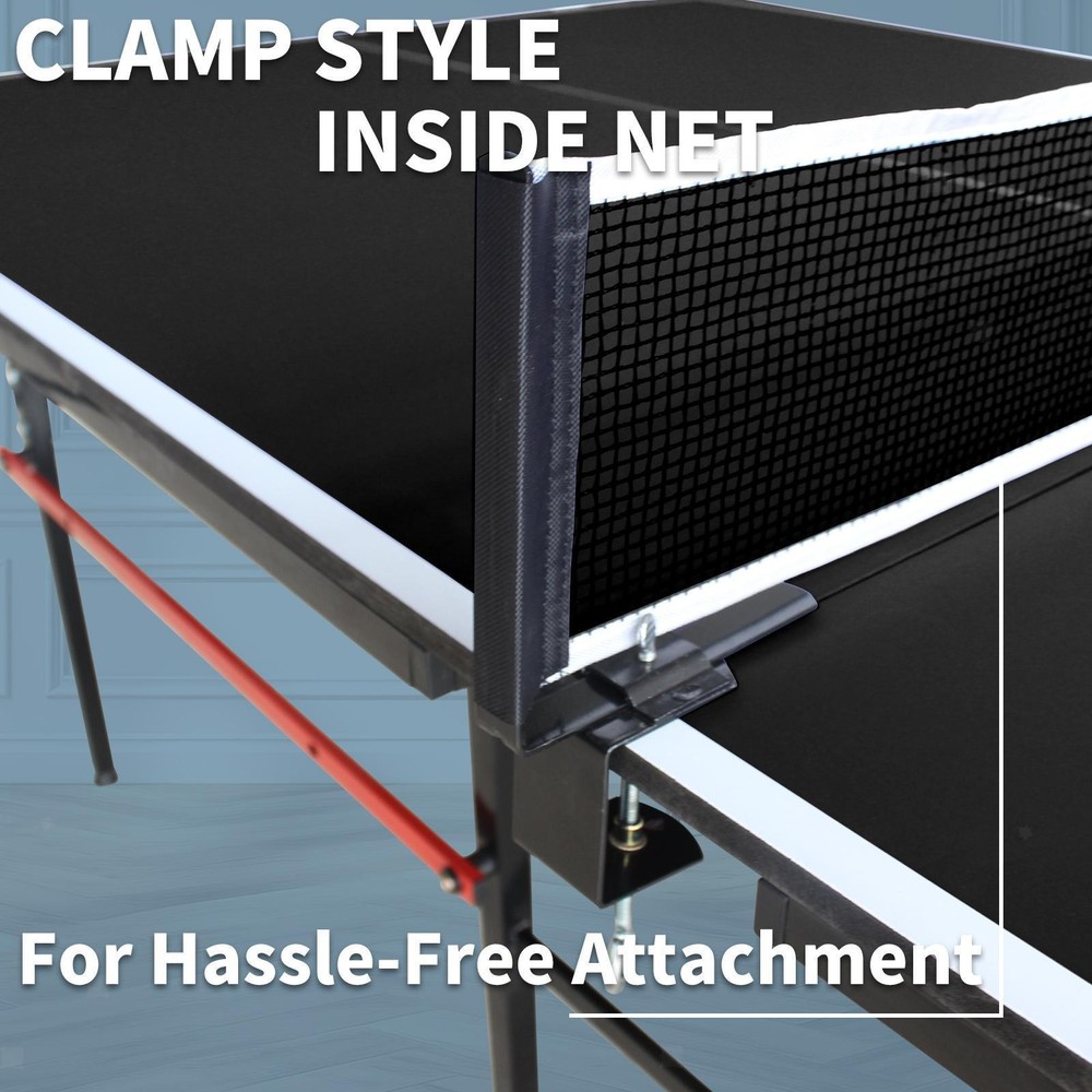 Portable 8ft Foldable Table Set with Net, Paddles & Balls - Sturdy