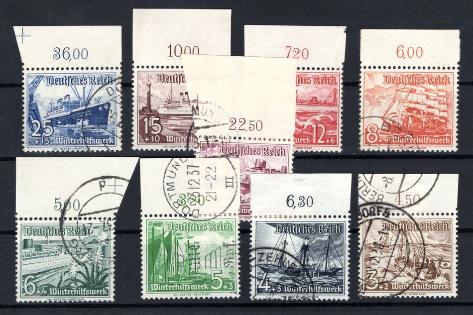 DR-3.Reich 651/59OR Upper Edge Postmarked (CA3446