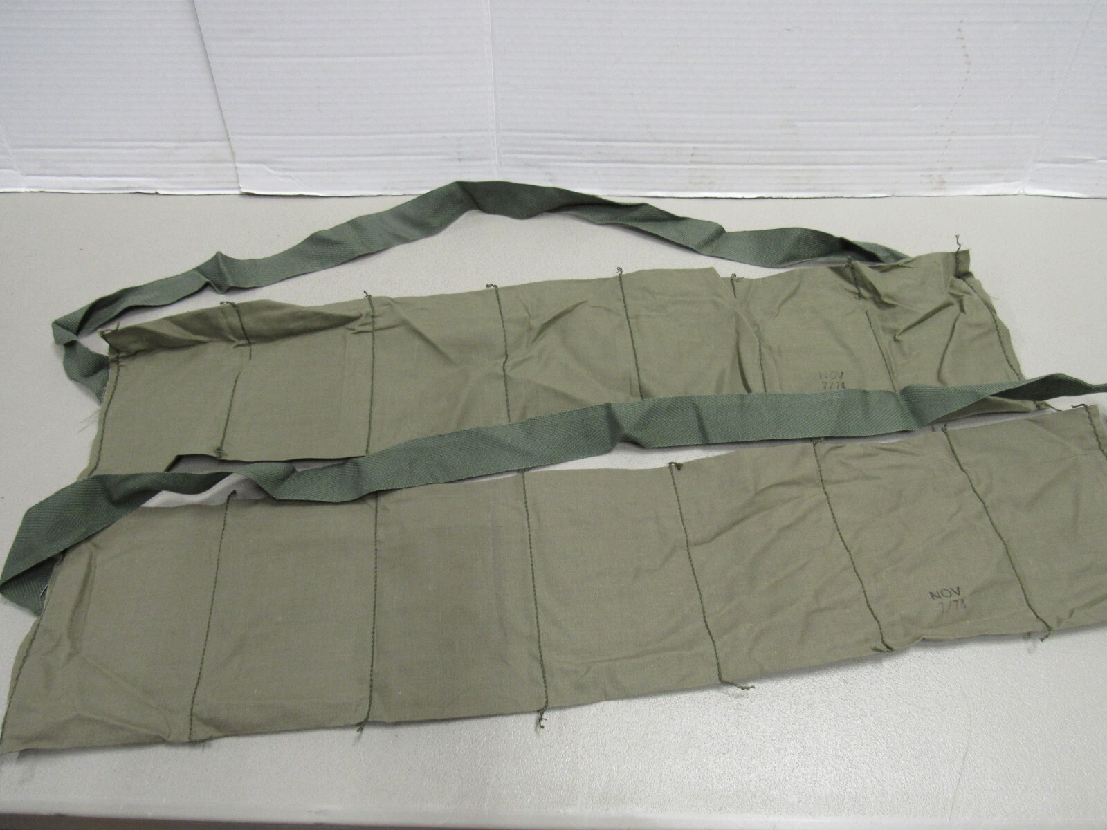 US VIETNAM ERA 7 POCKET AMMO BANDOLIER 1974 DATED UNISSUED US ARMY USMC 223