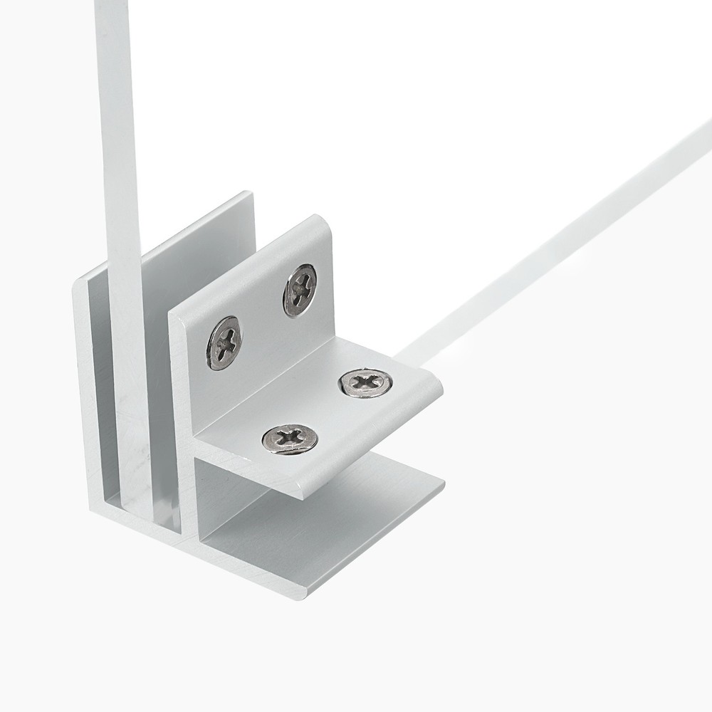2pcs 90° clamp for glass thickness 18-20mm, adjustable support, silver