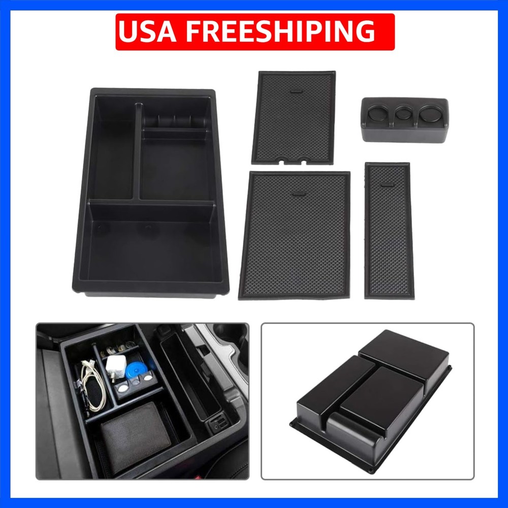 Center Console Organizer Tray & Armrest Storage Box - Compatible with 2014-20...