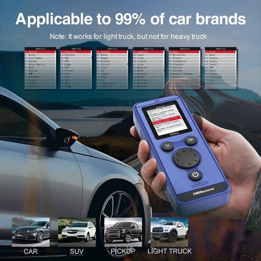 Universal TPMS Relearn Tool Auto Tire Pressure Sensor Activate TPMS Reset Tool
