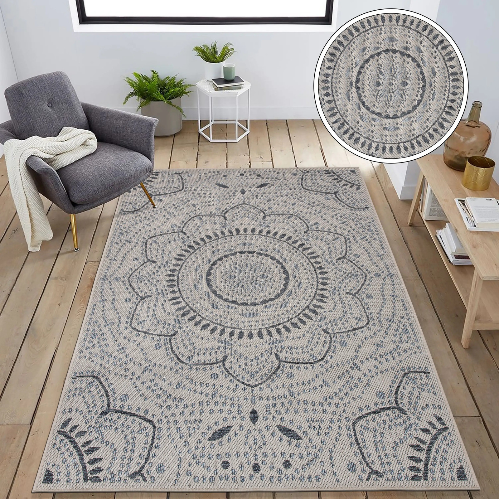 Rugshop Outdoor Rug Portia Oriental Medallion Indoor/Outdoor Area Rug Patio Rugs