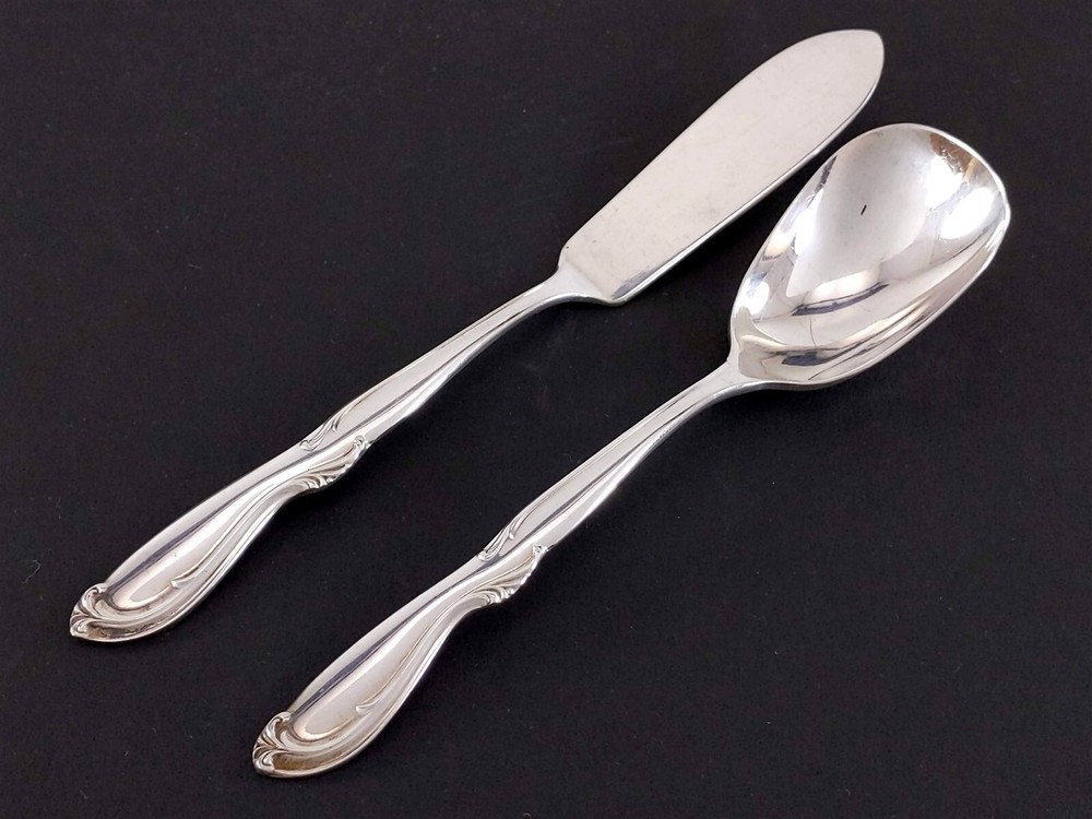 Rogers Bros CELEBRATION 1 Butter Knife & 1 Sugar Spoon Silverplate Flatware 1959