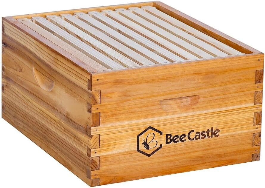 Heavy Wax Coated Langstroth Unassembled Deep/Brood Box with Frames 8 Frame