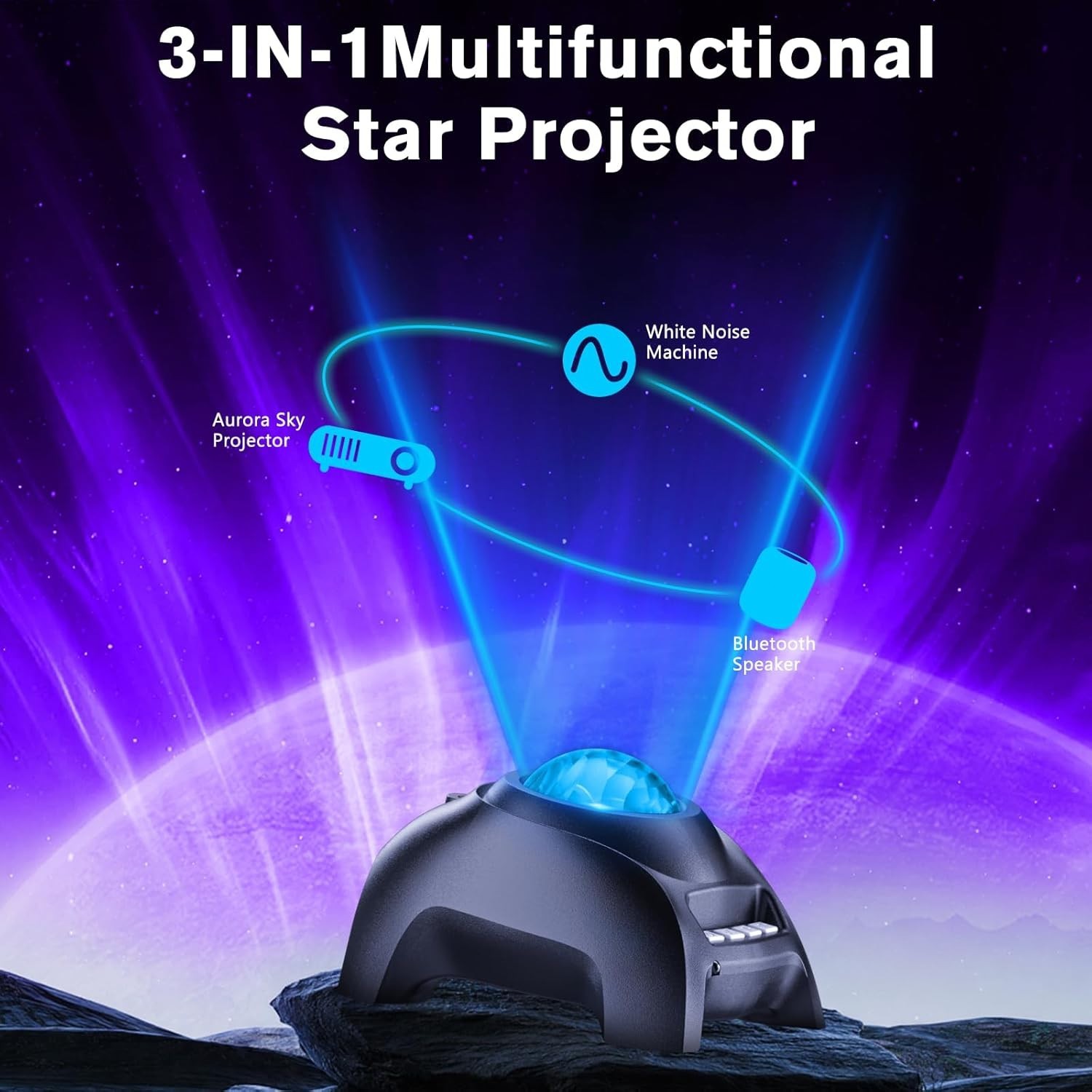 Star Projector, Northern Galaxy Light Aurora Projector with 33 Light Effects