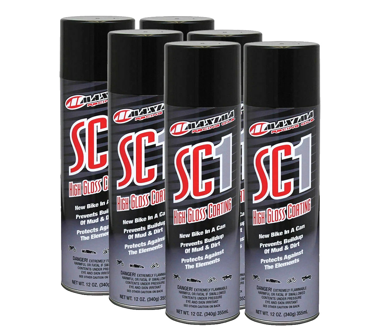Maxima Racing Oils SC1 High Gloss Clear Coat LARGE 17.2 fl oz. Cans SC1 - 6 PACK