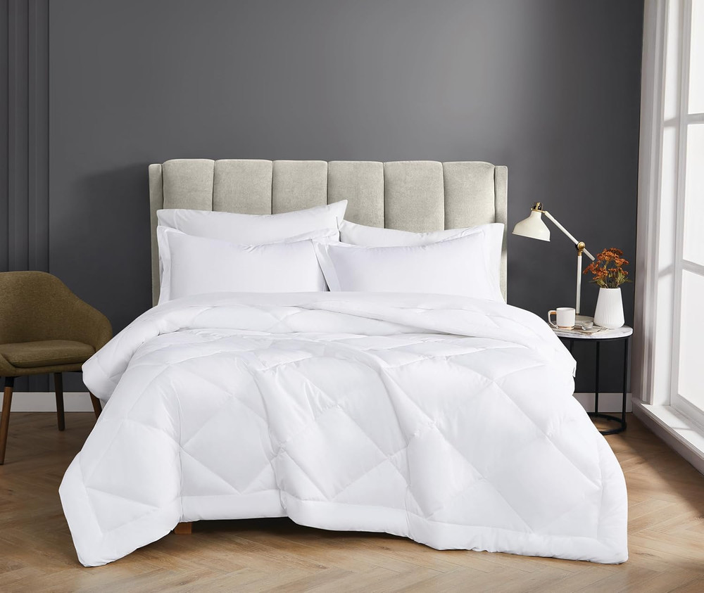 Solid Percale White Twin/Twin XL 2 Piece Comforter Set