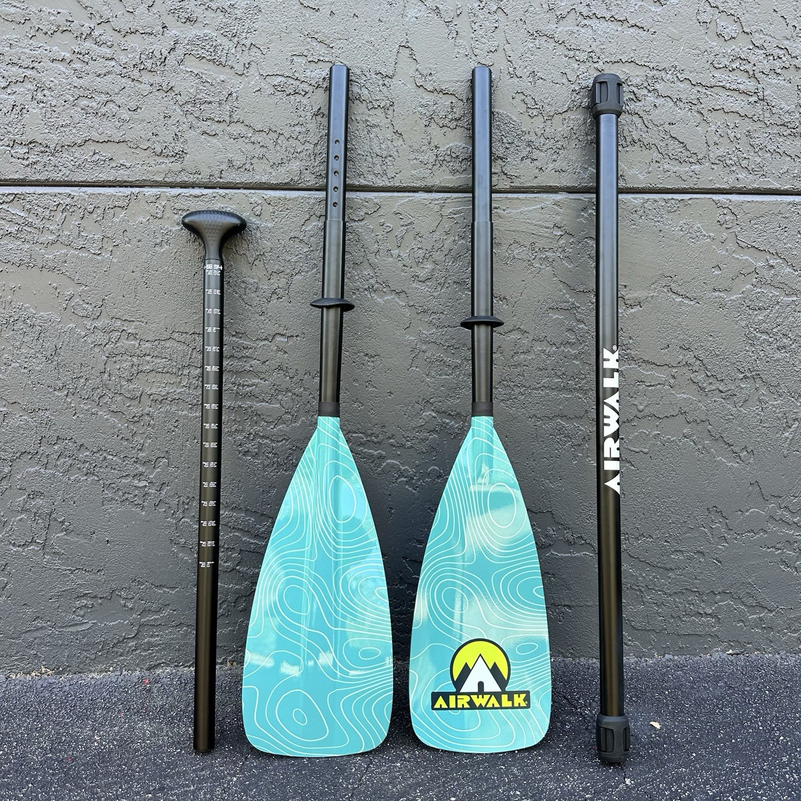 Kayak SUP Paddle - Adjustable 4-Piece, Floating, Lightweight (Airwalk)