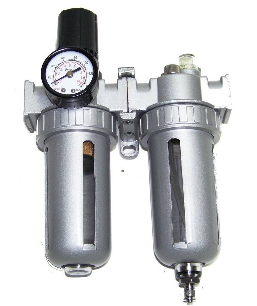 Air Regulator Control Unit Twin Filter lubricator Water Trap Air Compressor Tool