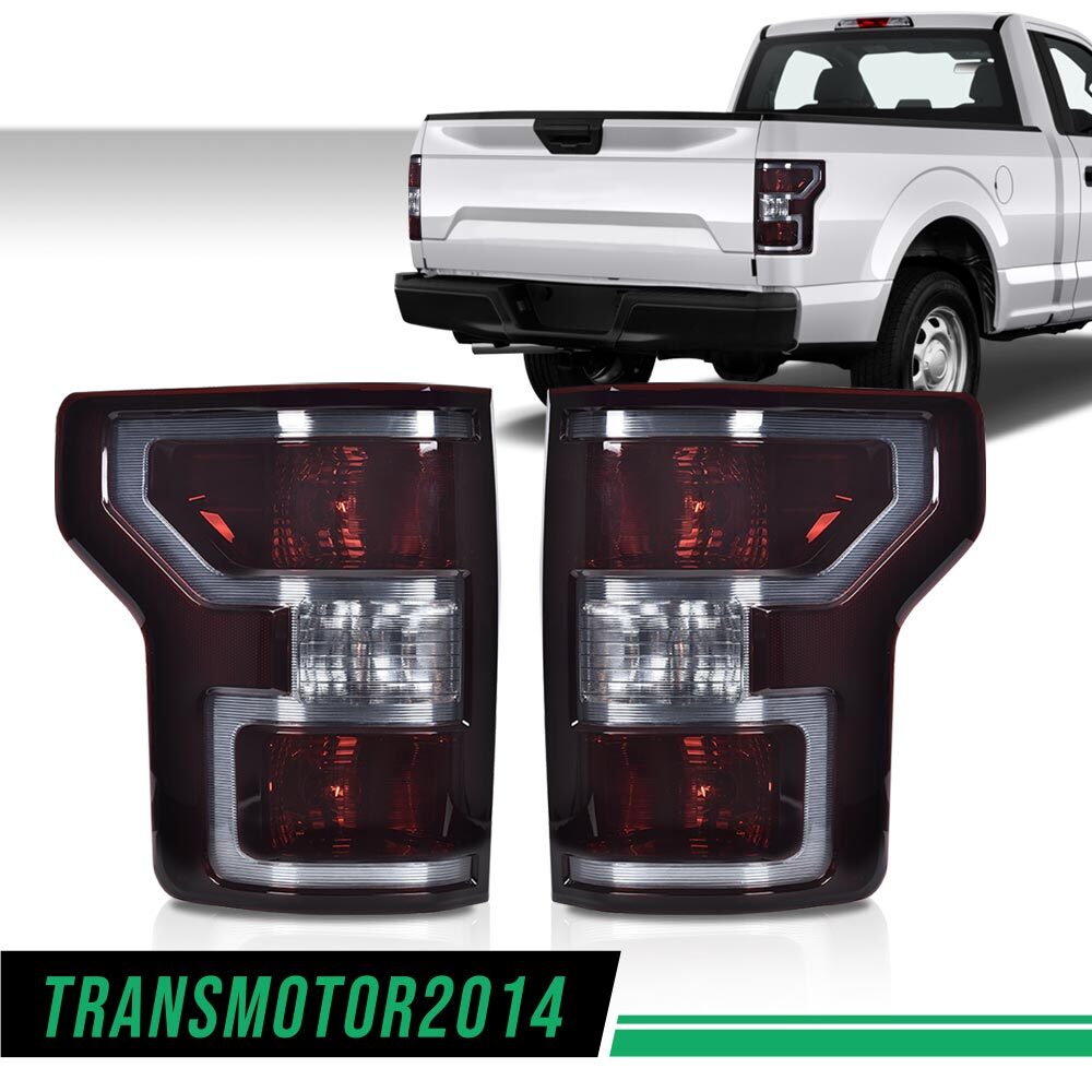 Fit For 2018-2020 Ford F-150 Pickup Rear Tail Lights Brake Lamps Assembly Smoked