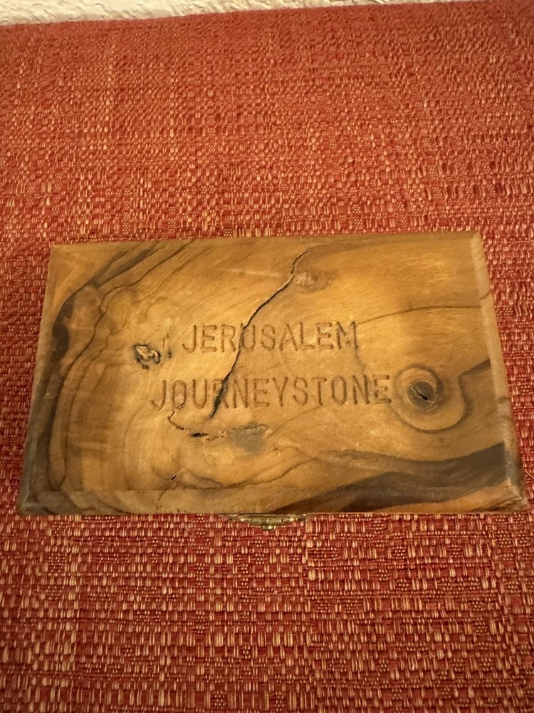 Vintage Jerusalem Journey Stone Storage Box Authentic Certificate