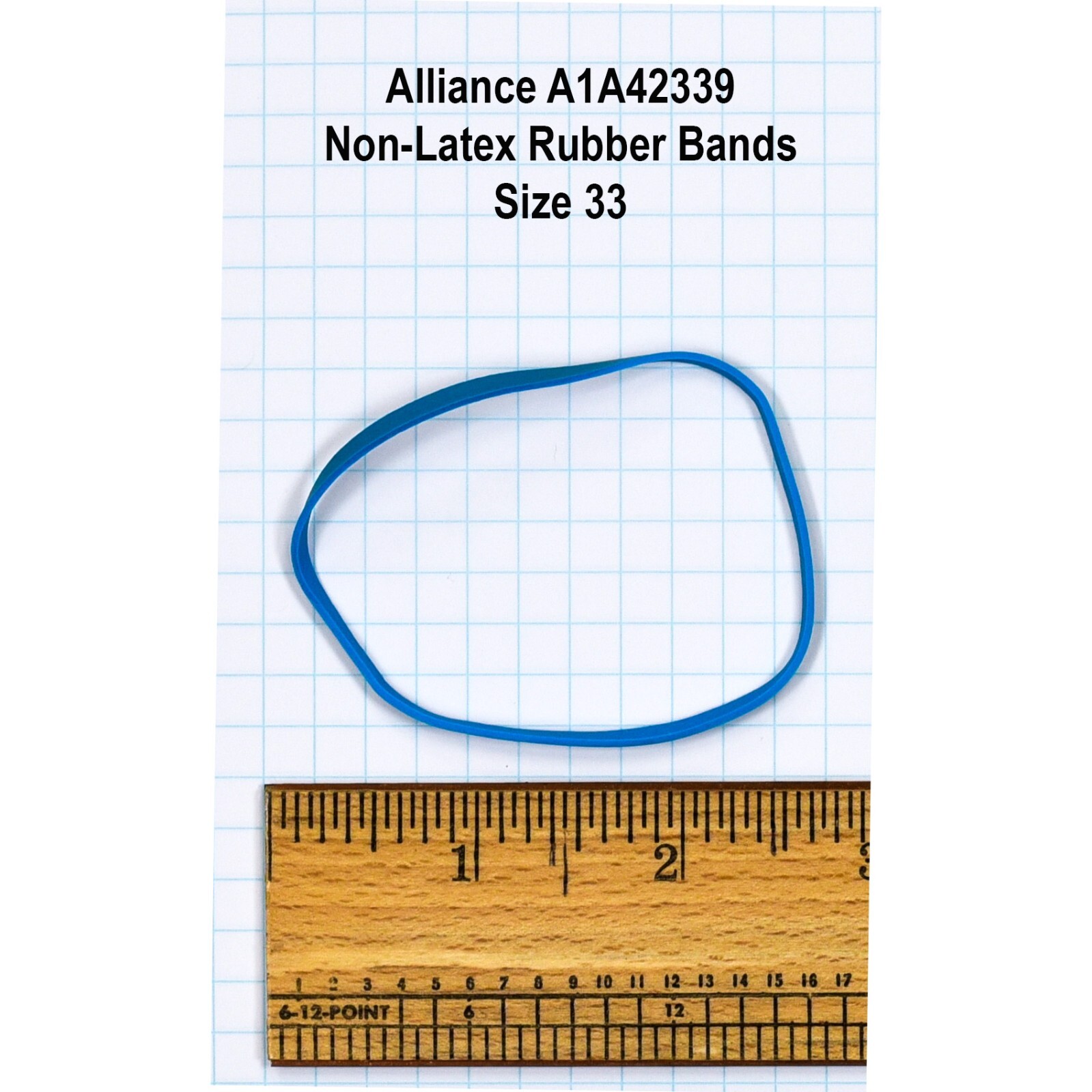 Alliance 42339 Non-Latex Rubber Bands, Antimicrobial, Size 33, 1/4 Lb. Box
