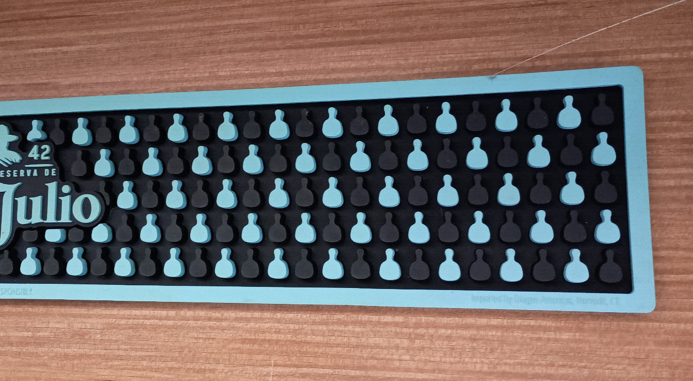 1 Don Julio 1942 Tequila Bar Rail Spill Mat 21"x3.5" Rubber Good Condition