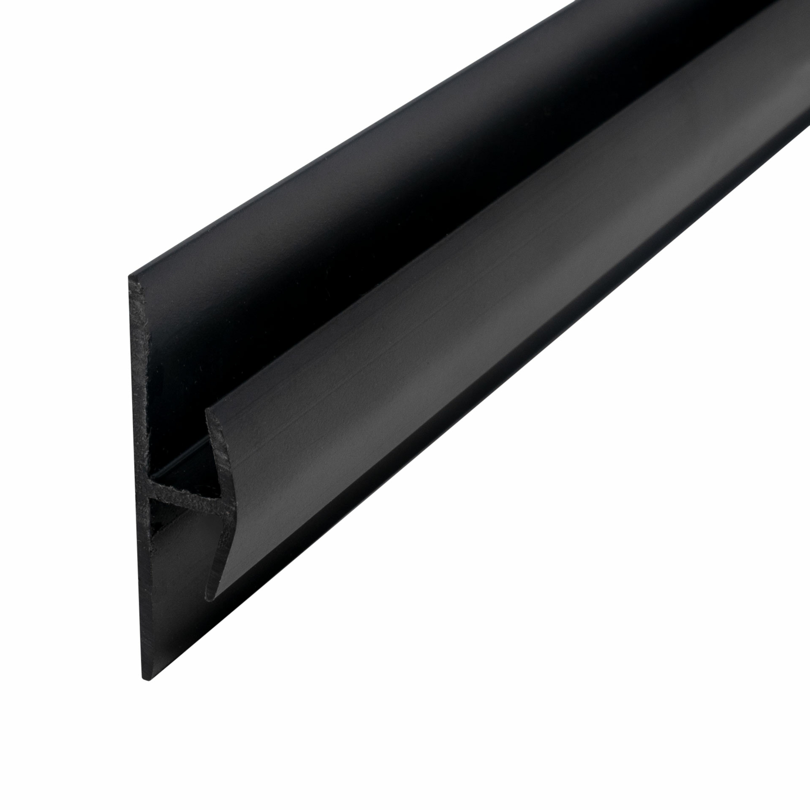 Outwater Plastic H Channel Fits Material 3/16 Inch Thick Black Styrene Divider
