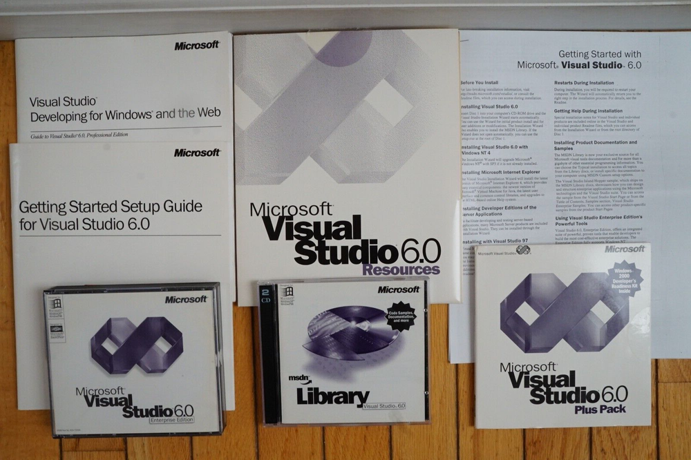Microsoft Visual Studio 6.0 6 Enterprise FOXPRO C++ BASIC for Windows 98 to 11