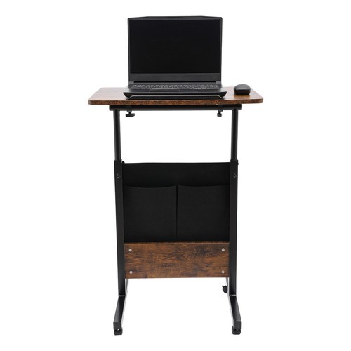 Office Rolling Laptop Desk Adjustable Height Computer Table 32-47in W/ Storage