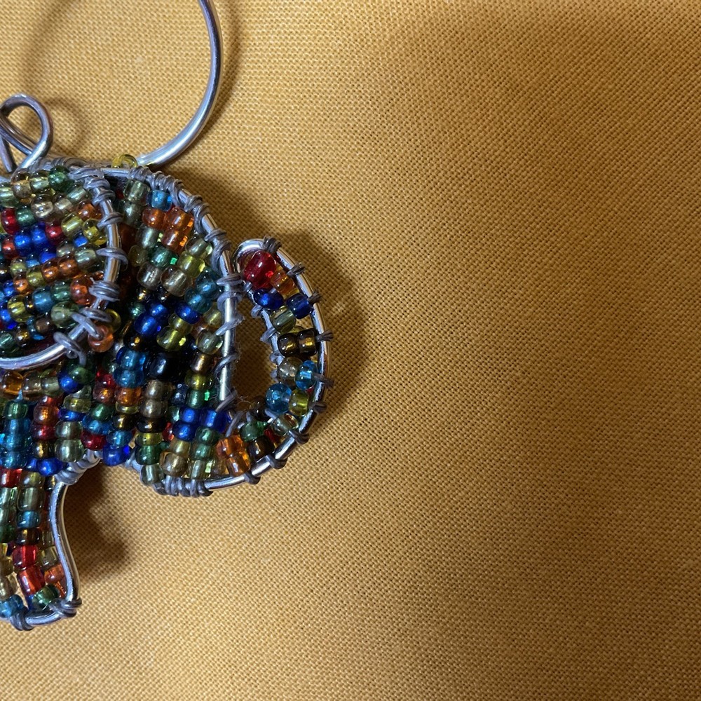 Seed Bead Elephant Key Chain (709)
