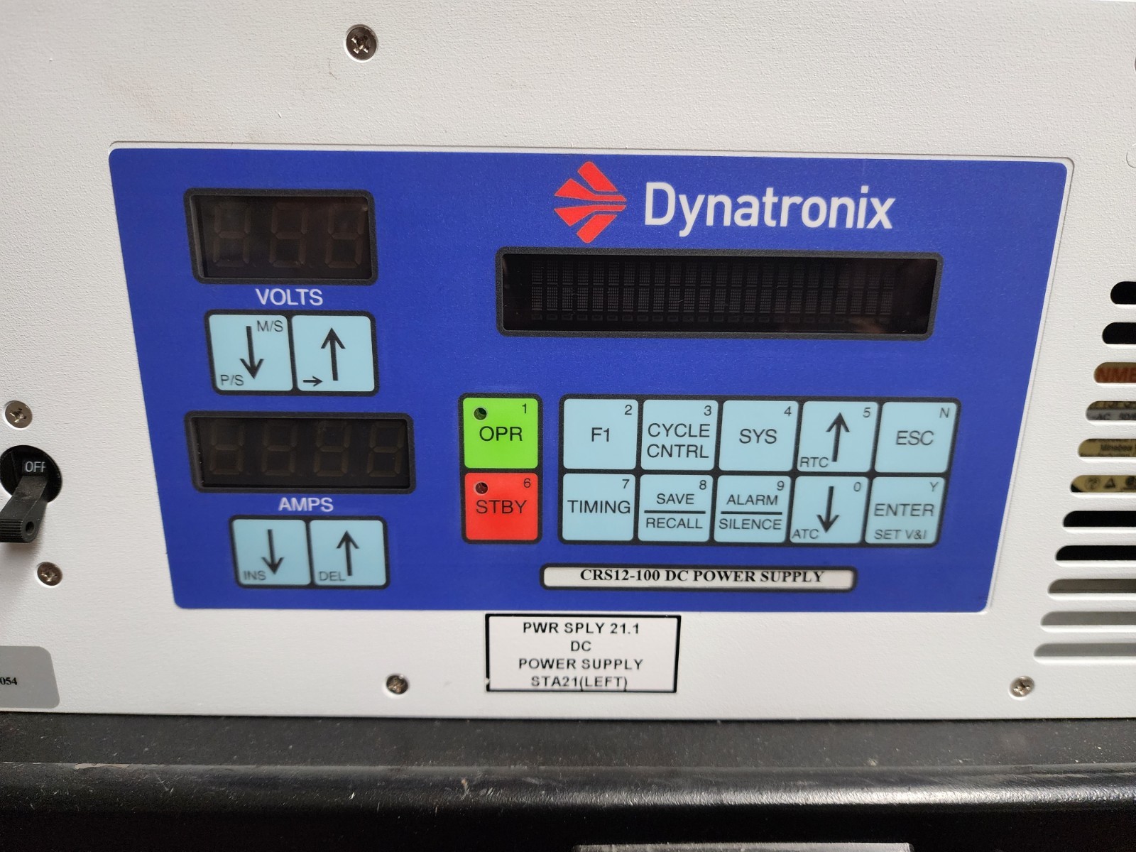 Dynatronix CRS12-100 DC Power Supply, Output 12V 100A