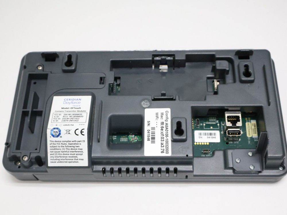 Ceridian Dayforce Touch 24V/0.75A Time Clock with Adapter & Wall Mount Bracket